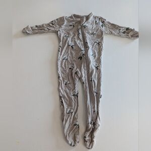 Kyte Baby 0-3 Months Floral Gray Kids One Piece Sleeper Bamboo